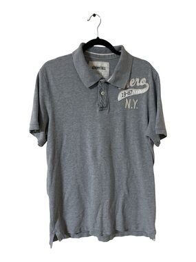 Aeropostale Men's Gray Polo Shirt - N.Y. Patch  Xl